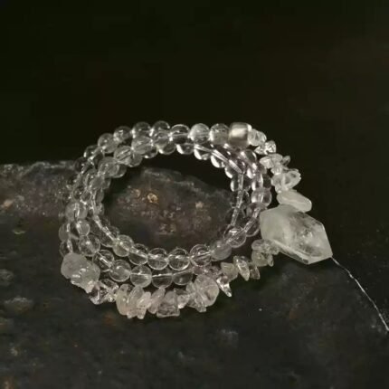 Kailash Natural Rock Crystal White Crystal Beads Bracelet
