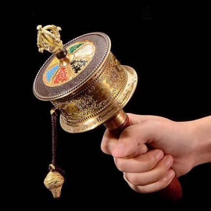 Kailash Prayer Handheld Wheel with Eight Auspicious Symbols