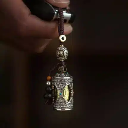 Kailash Mantra Wheel Keychain — Sacred Motion in Your Palm