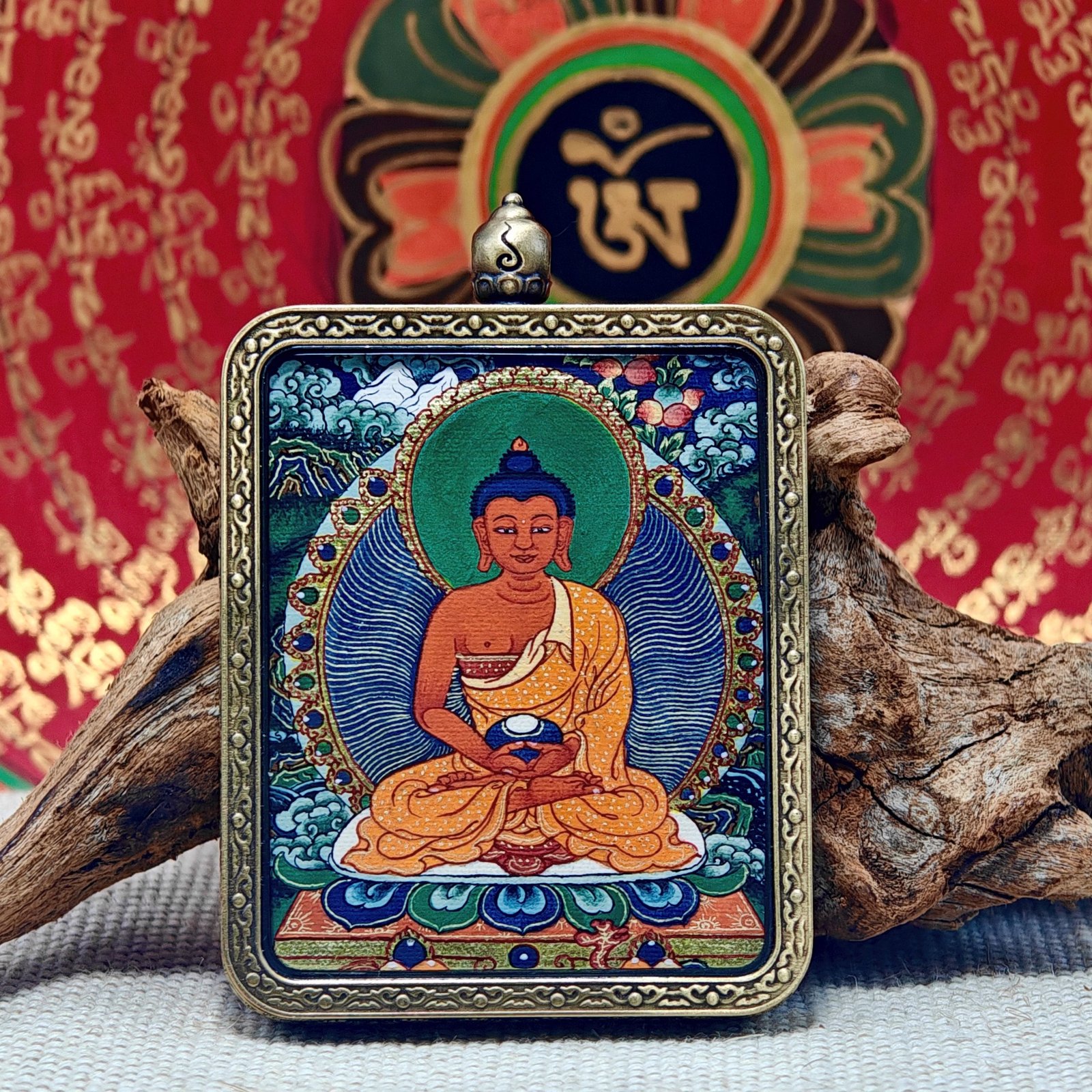 2 Hand-Painted Tibetan Amitabha Buddha Thangka – Buddha of Infinite Light & Life - Image 1