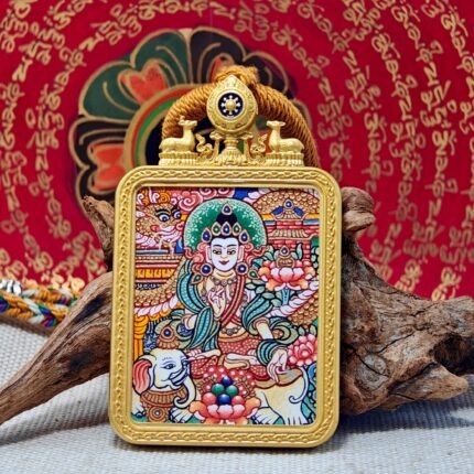 Hand-Painted Tibetan Samantabhadra Thangka – Bodhisattva of Practice & Great Vows