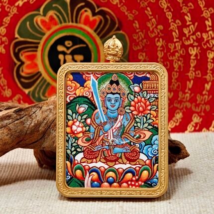 Hand-Painted Tibetan Ākāśagarbha Thangka – Bodhisattva of Wisdom & Merit