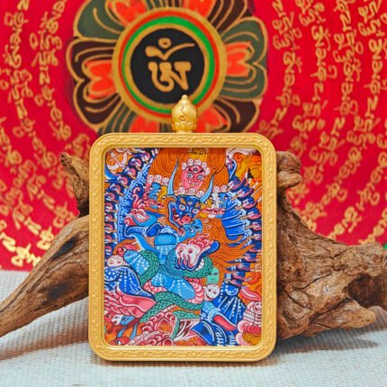 Hand-Painted Tibetan Yamantaka Thangka – Wrathful Wisdom Destroyer of Obstacles