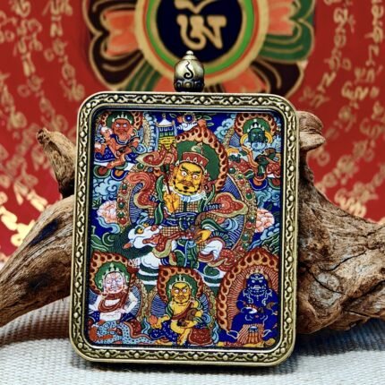 Hand-Painted Tibetan The Five Jambhalas Thangka – Your Path to Prosperity