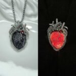 Handmade Wire Wrapped Garnet Heart Pendant – Gothic Red Crystal Necklace, Unique Statement Jewelry - Image 5