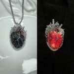 Handmade Wire Wrapped Garnet Heart Pendant – Gothic Red Crystal Necklace, Unique Statement Jewelry - Image 8