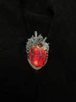 Handmade Wire Wrapped Garnet Heart Pendant – Gothic Red Crystal Necklace, Unique Statement Jewelry - Image 6